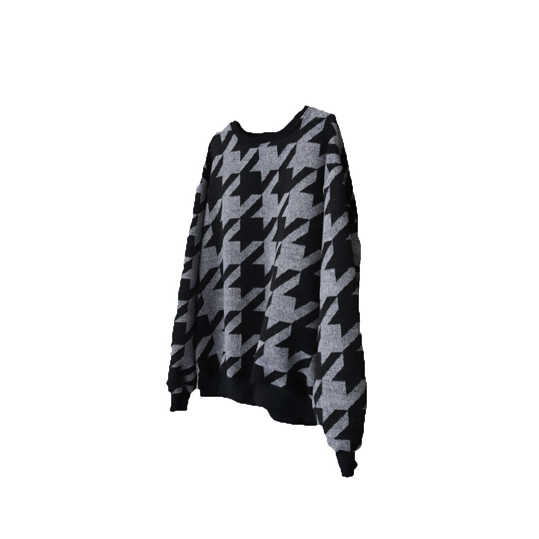 Hounds Tooth Pullover ( sample item )-Tonic Apparel-Tonic Apparel