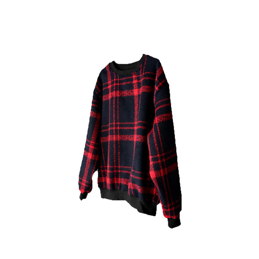 Tartan Pullover Red ( sample item )-Tonic Apparel-Tonic Apparel