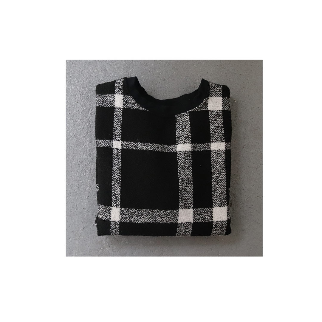 Tartan Pullover Black ( sample item )-Tonic Apparel-Tonic Apparel